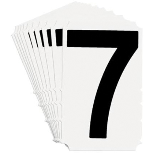 &eacute;tiquettes de lettres et chiffres gothiques individuels Quick-Align, 7, 4" h, Noir sur blanc Waymarc Industries Inc
