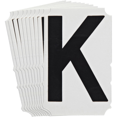 Quick-Align&reg;Individual Gothic Number and Letter Labels, K, 4" H, Black Waymarc Industries Inc