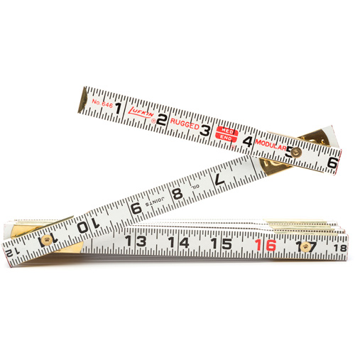 Red End&reg; Masonry Rule, 6' L, Wood, 1/16" Graduations Waymarc Industries Inc