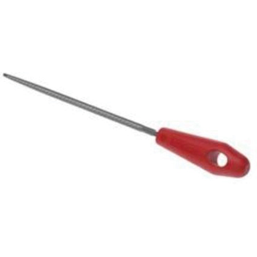 File with Red Handle, 8" L, Round, Bastard Cut Waymarc Industries Inc