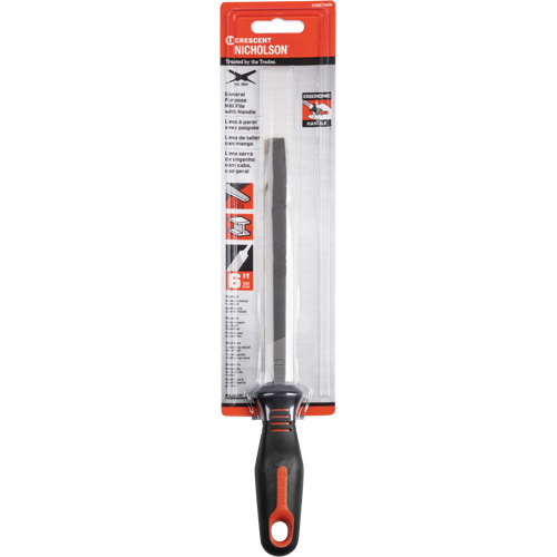 Single Cut File with Ergonomic Handle, Rectangular, 6", Bastard Waymarc Industries Inc