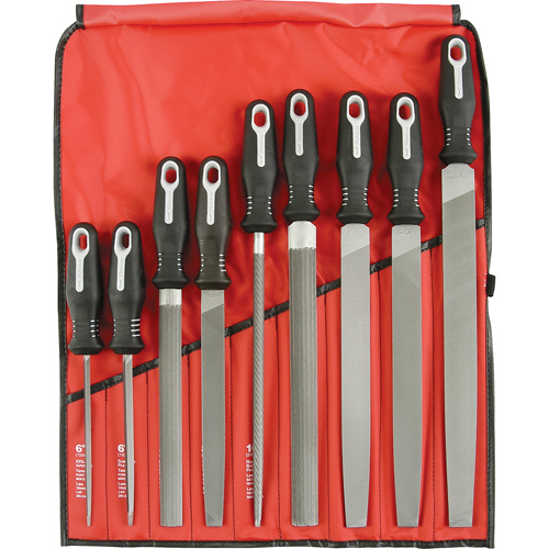 Jeux de 9 limes ergonomiques, 9 pi&egrave;ces Waymarc Industries Inc