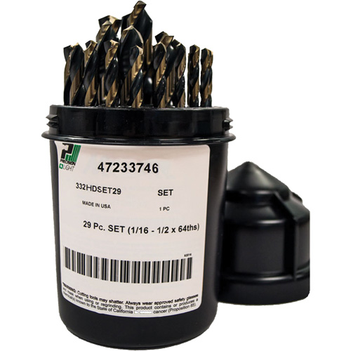 Heavy-Duty Drill Bit Set , 29 Pieces, High Speed Steel Waymarc Industries Inc
