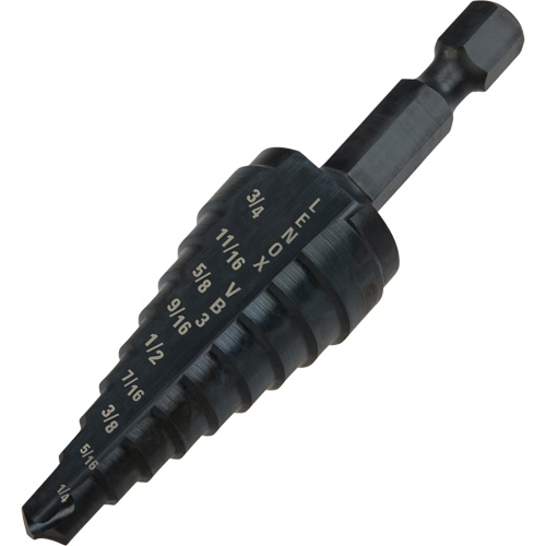 Foret &eacute;tag&eacute; no 3, 1/4" - 3/4", Incr&eacute;ments de 1/16", Acier rapide Waymarc Industries Inc
