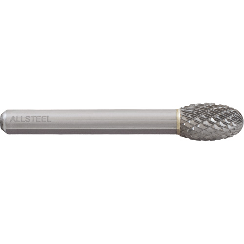 ALLSTEEL Egg Shape Carbide Burr, SE-5, 1/2" Dia., 1/4" Shank, 7/8" Depth of Cut Waymarc Industries Inc