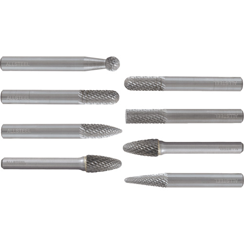 ALLSTEEL Carbide Burr Set, 8 Pieces Waymarc Industries Inc
