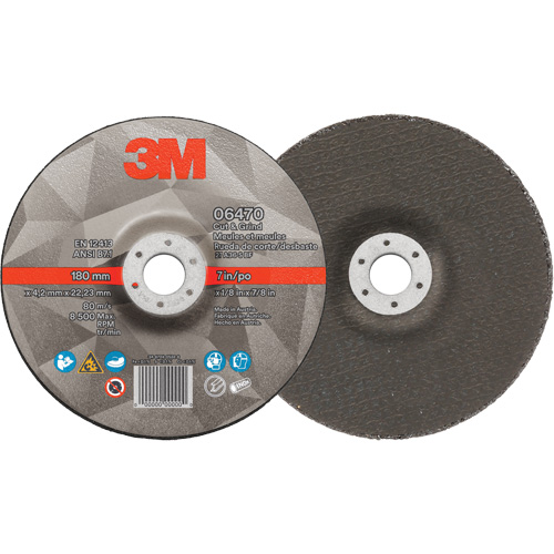 Cut & Grind Wheel, 7" x 1/8", 7/8" Arbor, Type 27, Ceramic Waymarc Industries Inc