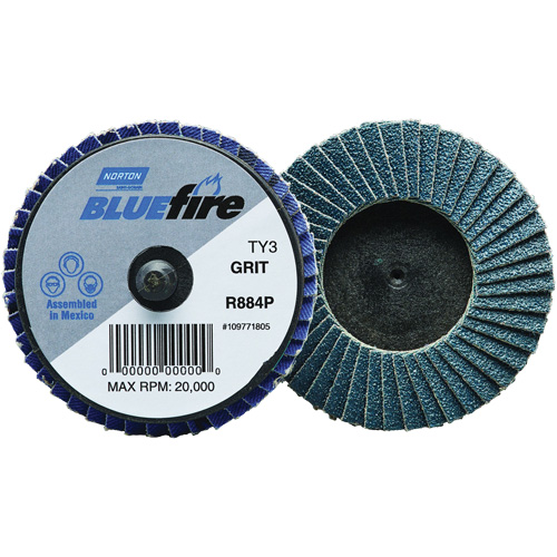 Mini disques &agrave; lamelles BlueFire R884P, 2" x Type 27, Grain 40, Alumine de zirconium Waymarc Industries Inc