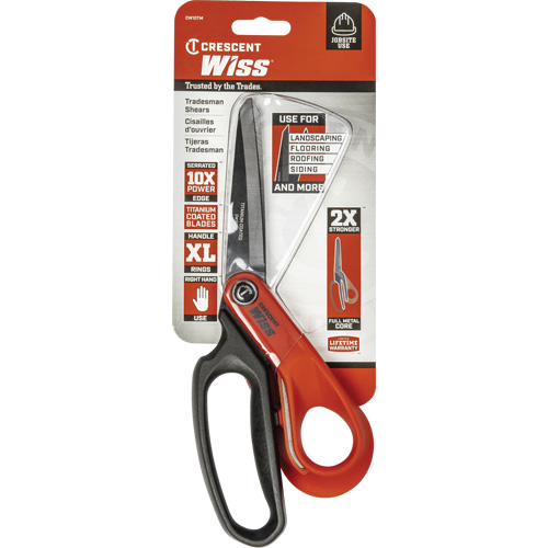 Heavy-Duty Titanium Coated Tradesman Shears, 10", Rings Handle Waymarc Industries Inc