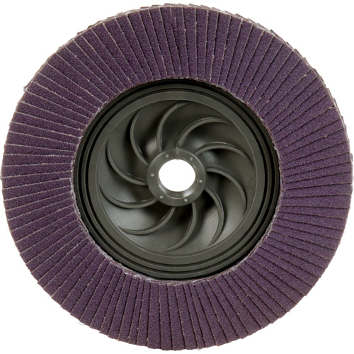 Disque &agrave; lamelles &agrave; changement rapide 769F, 5" x 5/8"-11, Type 27, Grain 120+, C&eacute;ramique Waymarc Industries Inc