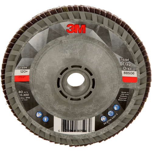 Disque &agrave; lamelles &agrave; changement rapide 769F, 4-1/2" x 5/8"-11, Type 29, Grain 120+, C&eacute;ramique Waymarc Industries Inc