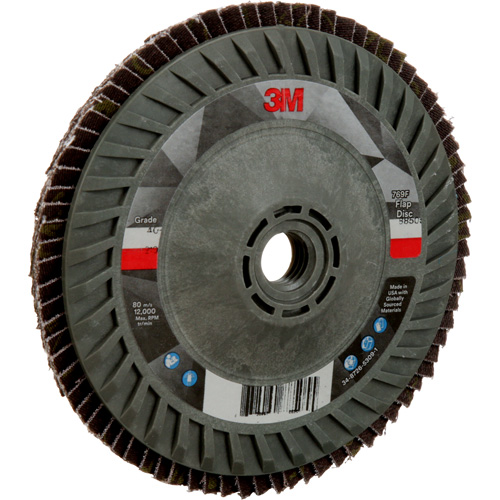 Disque &agrave; lamelles &agrave; changement rapide 769F, 5" x 5/8"-11, Type 27, Grain 40+, C&eacute;ramique Waymarc Industries Inc