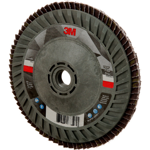 Disque &agrave; lamelles &agrave; changement rapide 769F, 5" x 5/8"-11, Type 27, Grain 40+, C&eacute;ramique Waymarc Industries Inc