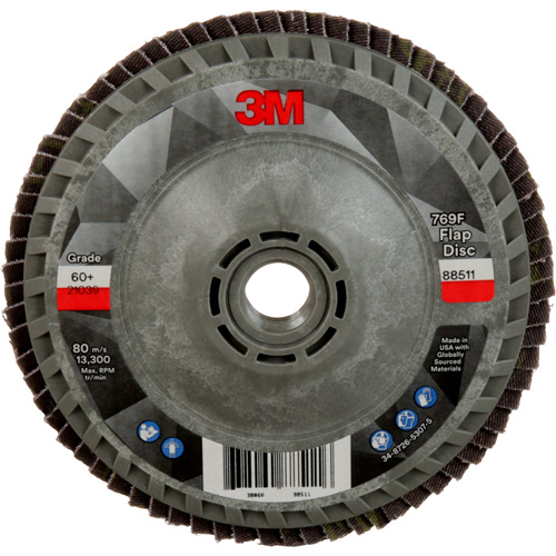 Disque &agrave; lamelles &agrave; changement rapide 769F, 4-1/2" x 5/8"-11, Type 27, Grain 60+, C&eacute;ramique Waymarc Industries Inc