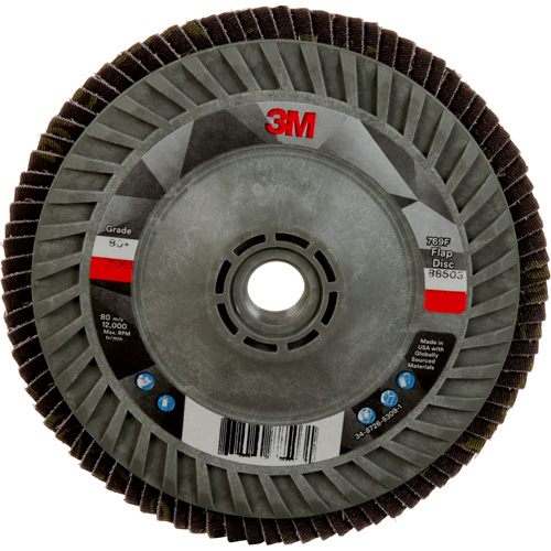 Disque &agrave; lamelles &agrave; changement rapide 769F, 5" x 5/8"-11, Type 27, Grain 80+, C&eacute;ramique Waymarc Industries Inc
