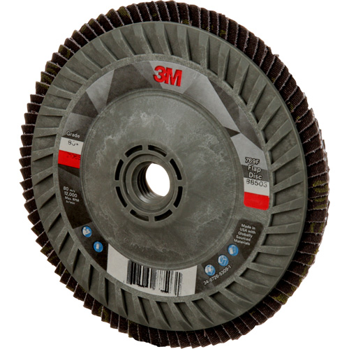 Disque &agrave; lamelles &agrave; changement rapide 769F, 5" x 5/8"-11, Type 27, Grain 80+, C&eacute;ramique Waymarc Industries Inc