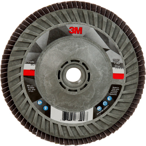 Disque &agrave; lamelles &agrave; changement rapide 769F, 5" x 5/8"-11, Type 29, Grain 80+, C&eacute;ramique Waymarc Industries Inc
