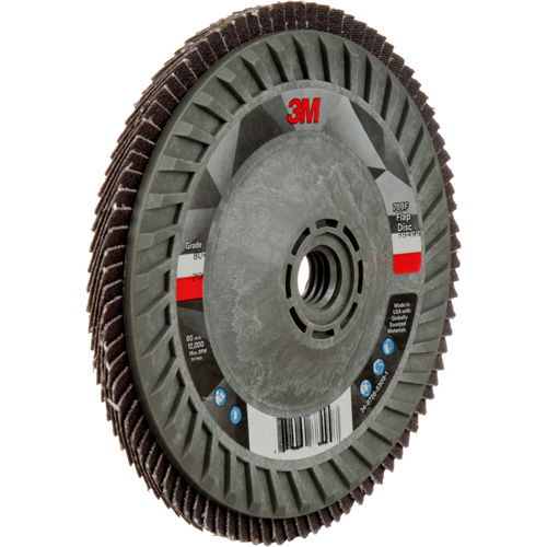 Disque &agrave; lamelles &agrave; changement rapide 769F, 5" x 5/8"-11, Type 29, Grain 80+, C&eacute;ramique Waymarc Industries Inc