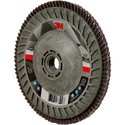 Disque &agrave; lamelles &agrave; changement rapide 769F, 5" x 5/8"-11, Type 29, Grain 80+, C&eacute;ramique Waymarc Industries Inc
