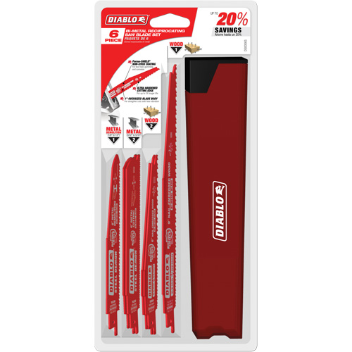 Ensemble de lames de scie alternative pour la coupe/d&eacute;molition du bois avec clous Waymarc Industries Inc