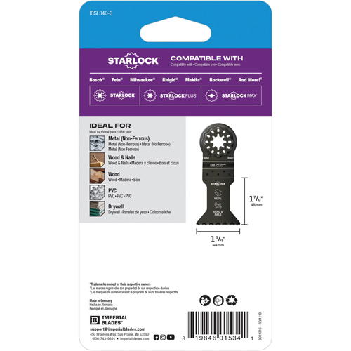 Starlock 1-3/4" Standard Metal Blade Waymarc Industries Inc