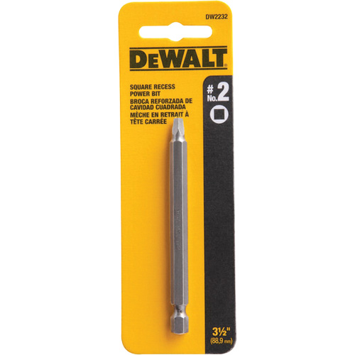 Power Bit, Square, #2 Tip, 3-1/2" Drive Size, 3-3/5" Length Waymarc Industries Inc