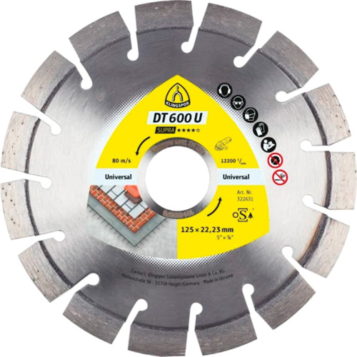 DT 600 U Supra Large Diamond Cutting Blades Waymarc Industries Inc
