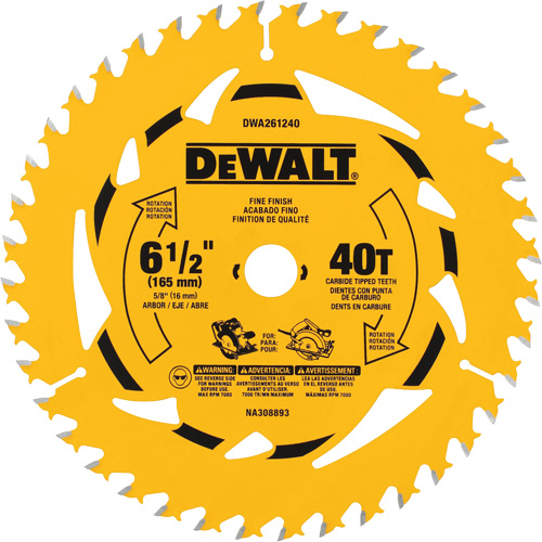 Lame de scie circulaire &agrave; charpente, 6-1/2", 40 dents, Pour Bois Waymarc Industries Inc
