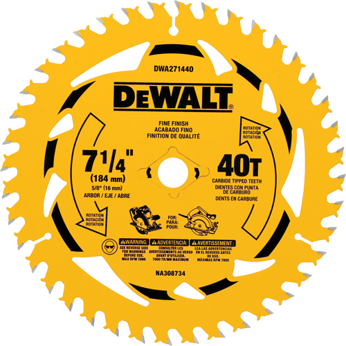 Circular Saw Blade, 7-1/4", 40 Teeth, Wood Use Waymarc Industries Inc