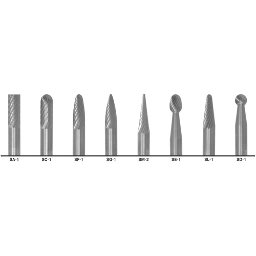 CLE-LINE 1855 Double Cut Carbide Burr Set, 8 Pieces Waymarc Industries Inc