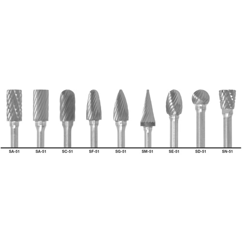 CLE-LINE 1855 Double Cut Carbide Burr Set, 9 Pieces Waymarc Industries Inc