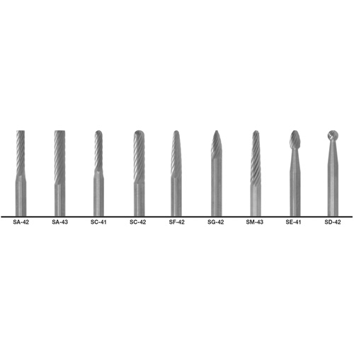 CLE-LINE 1855 Double Cut Carbide Burr Set, 9 Pieces Waymarc Industries Inc