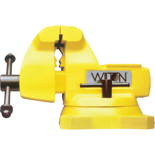 High Vis Safety Vise, 5" Jaw Width, 3-3/4" Throat Depth Waymarc Industries Inc