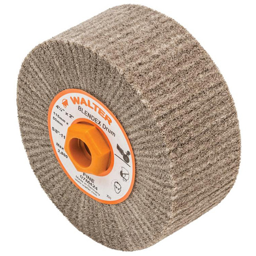 Blendex Surface Conditioning Drum, 4-1/2" Dia. x 2" W, 5/8"-11 Arbor, Fine Grit Waymarc Industries Inc