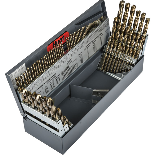 Heavy-Duty Jobber Length Combination Drill Bit Set, 114 Pieces, High Speed Cobalt Waymarc Industries Inc