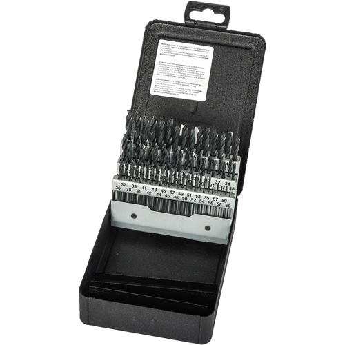 Stub Length Drill Bit Set, 60 Pieces, High Speed Steel Waymarc Industries Inc