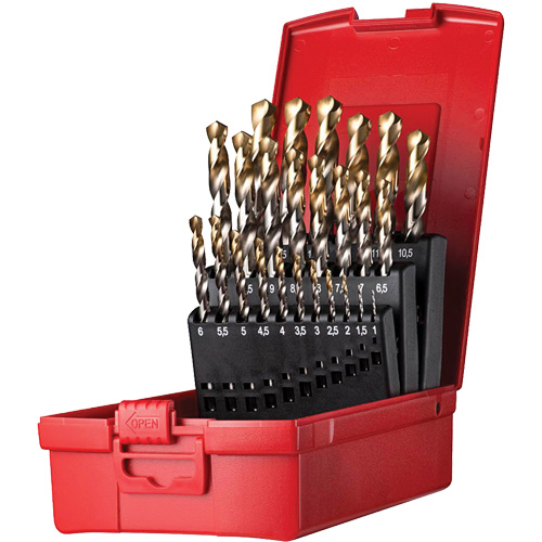 Jobber Length Drill Bit Set, 25 Pieces, High Speed Steel Waymarc Industries Inc