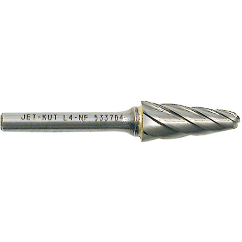 L4-NF 1/4" Taper Shape Bur for Aluminum/Non-ferrous Materials, 1/2" Dia. Waymarc Industries Inc