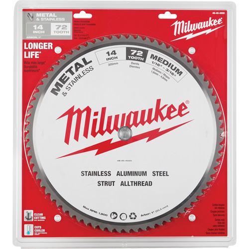 Lames de scie circulaire Endurance, 14", 72 dents, Pour M&eacute;tal Waymarc Industries Inc