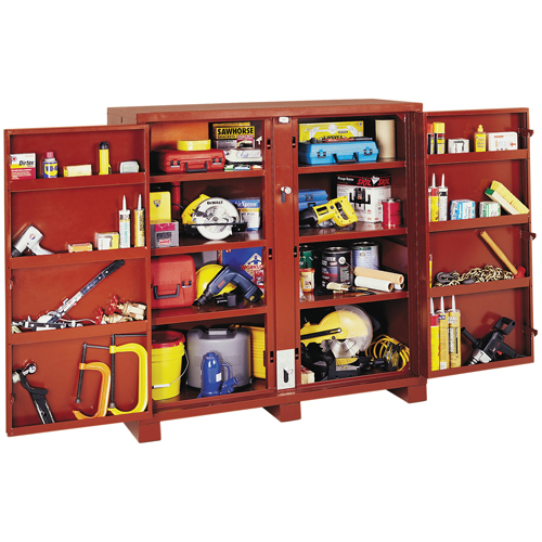 Jobsite Shelf Cabinet, Steel, 47.5 Cubic Feet, Red Waymarc Industries Inc