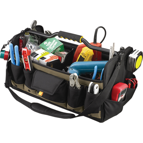 Sacs &agrave; outils souples &agrave; dessus ouvert de 20", Polyester, 27 pochettes, Noir Waymarc Industries Inc