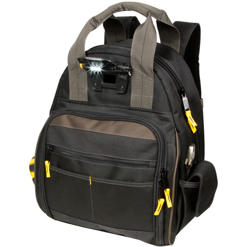 Sacs &agrave; dos pour outils Techgear &agrave; 53 pochettes, 16" lo x 13-1/4" la, Noir, Polyester Waymarc Industries Inc