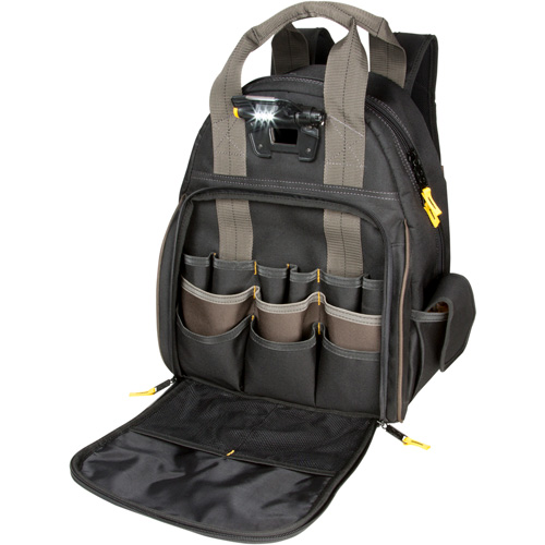 Sacs &agrave; dos pour outils Techgear &agrave; 53 pochettes, 16" lo x 13-1/4" la, Noir, Polyester Waymarc Industries Inc