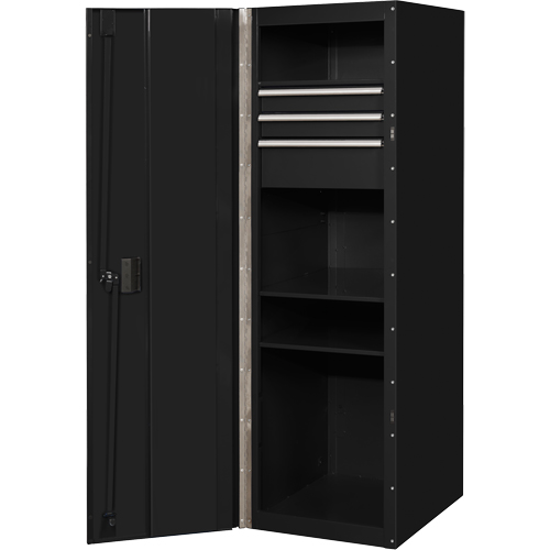 RX Series Side Cabinet, 3 Drawers, 19" W x 25" D x 61" H, Black Waymarc Industries Inc