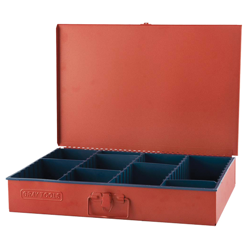 Compartment Box With 12 Adjustable Compartments, 12" D x 18" W x 3" H, Red Waymarc Industries Inc