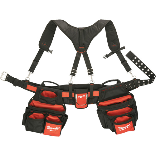 Contractor Work Belt With  Suspension Rig, Nylon, Black Waymarc Industries Inc