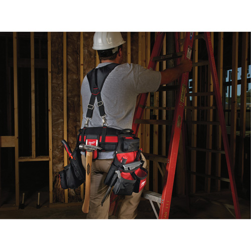 Contractor Work Belt With  Suspension Rig, Nylon, Black Waymarc Industries Inc