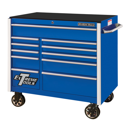 RX Series Rolling Tool Cabinet, 11 Drawers, 41-1/2" W x 25-1/2" D x 40-1/2" H, Blue Waymarc Industries Inc