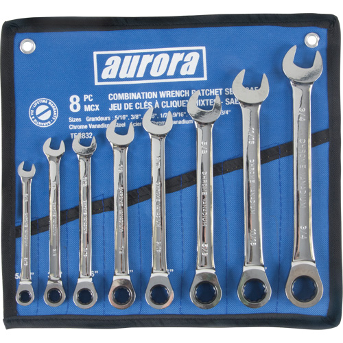 Fixed Head Wrench Set, Combination, 8 Pieces, Imperial Waymarc Industries Inc