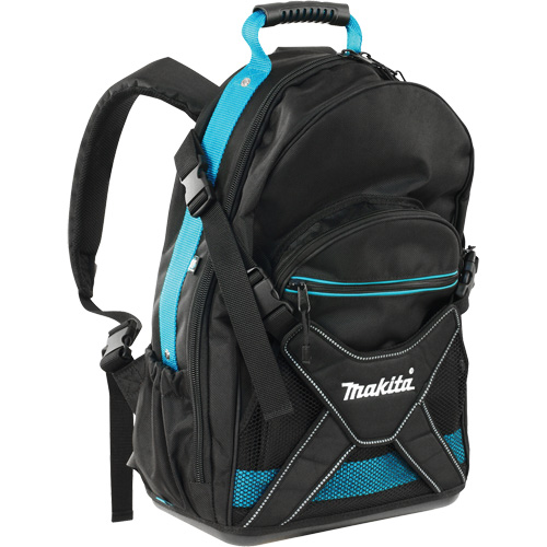 Jobsite Backpack, 9-1/2" L x 15" W, Black/Blue, Polyester Waymarc Industries Inc